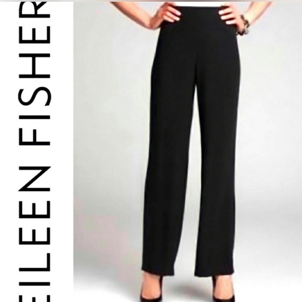 Eileen Fisher Pants Trouser Legging Black Elastic Waist Stretch Size.small